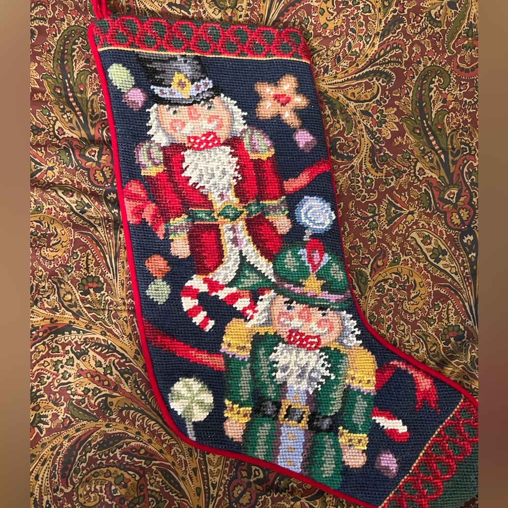 Vintage Needle Point Stocking